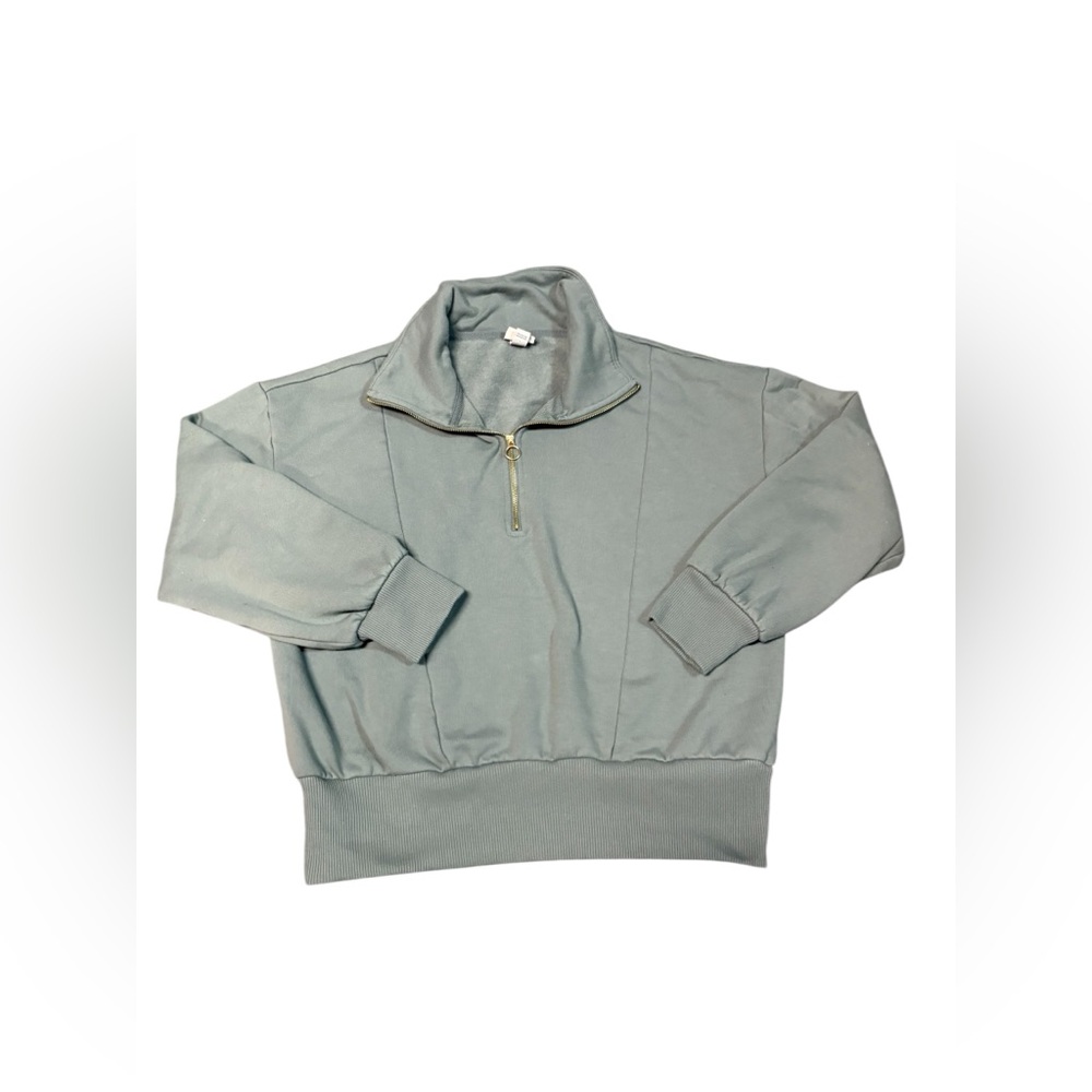 A New Day women’s quarter zip pullover green size large‎